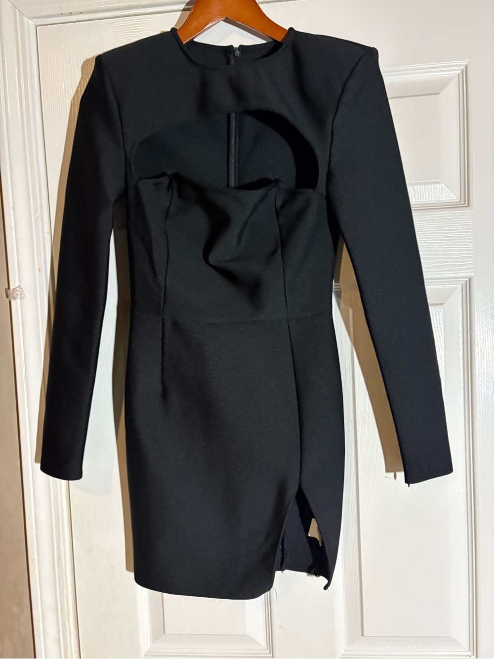 Long-Sleeve Black Cutout Mini Dress